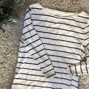 TARGET MERONA 3/4 Sleeve Stripped Tee. SIZE LARGE